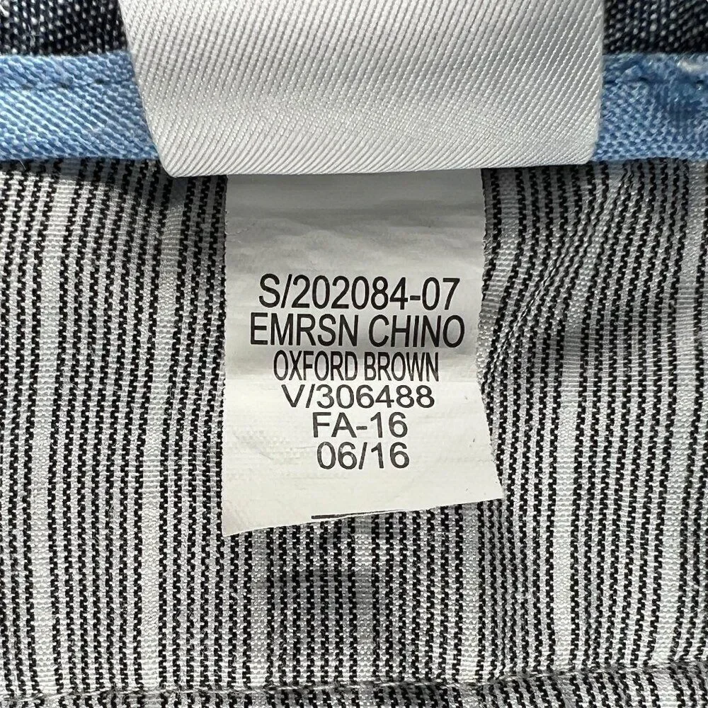 Banana Republic Emerson Pants Men's 35 Brown Straight Chino Cotton Khaki Casual‎
